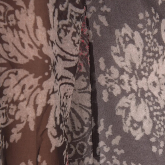 Black Coral Sheer Floral Maxi Coat M/L - Picture 6 of 7